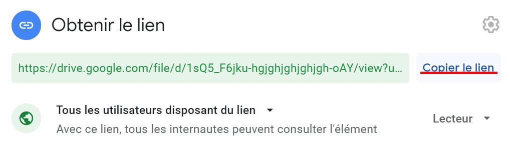 Google Drive lien public